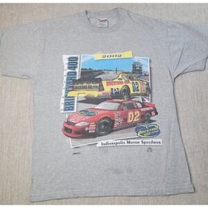 Brickyard 400 T Shirt Mens L Gray 2002 Indianapolis Motor Speedway Racing NASCAR